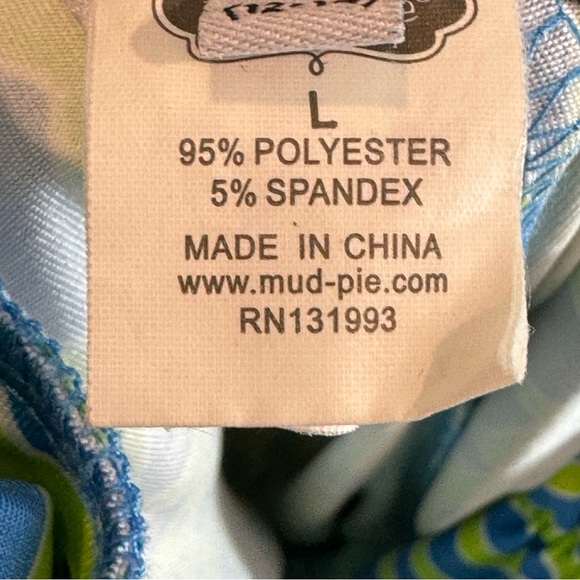 Mud Pie Harlow Geo Print High Waist Palazzo Wide Leg Pants Large - Picture 7 of 9